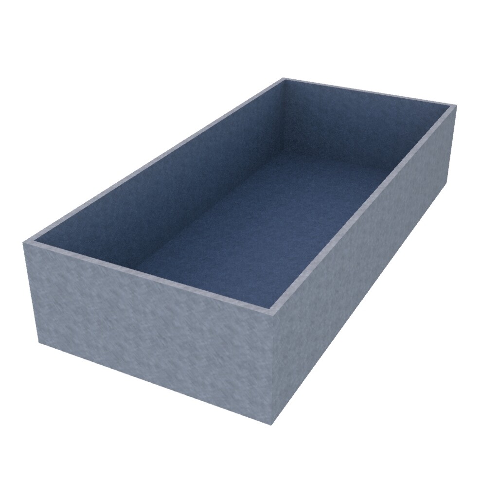 Galvanised Rectangular Planter 1950 x 900 x 400