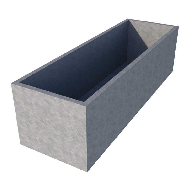 Galvanised Rectangular Planter 1250 x 400 x 350