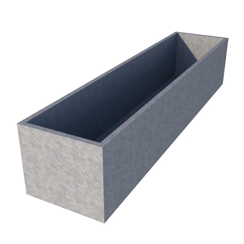 Galvanised Rectangular Planter 1750 x 400 x 350