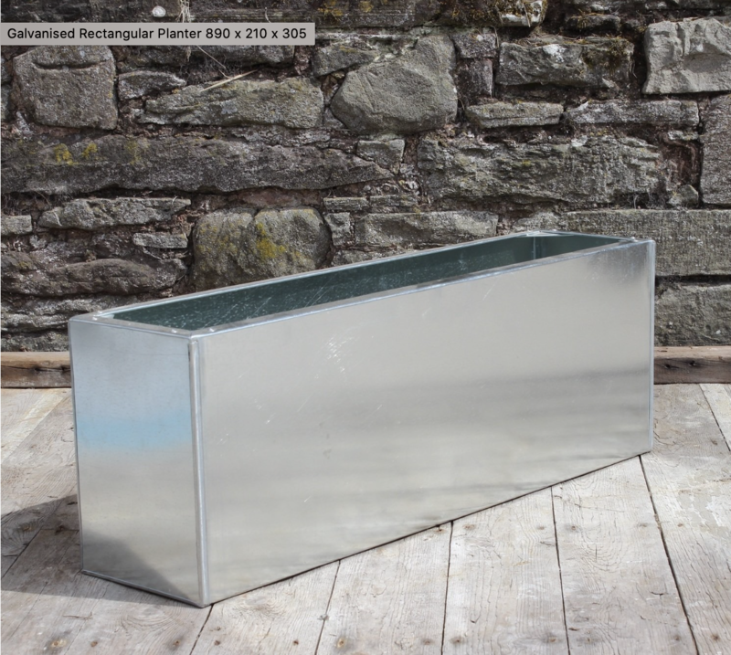 Galvanised Rectangular Planter 1000 x 500 x 500