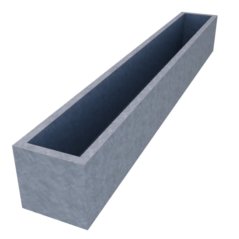 Galvanised Window Box 1500 x 200 x 200