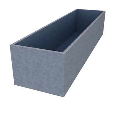 Galvanised Rectangular Planter 1950 x 500 x 400