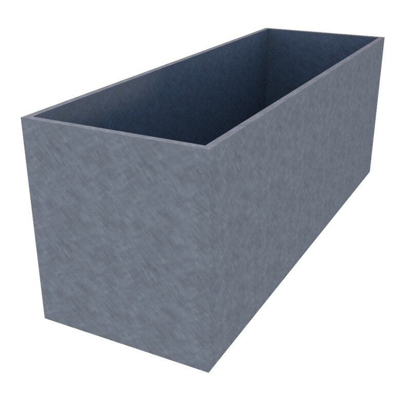 Galvanised Rectangular Planter 1200 x 400 x 450