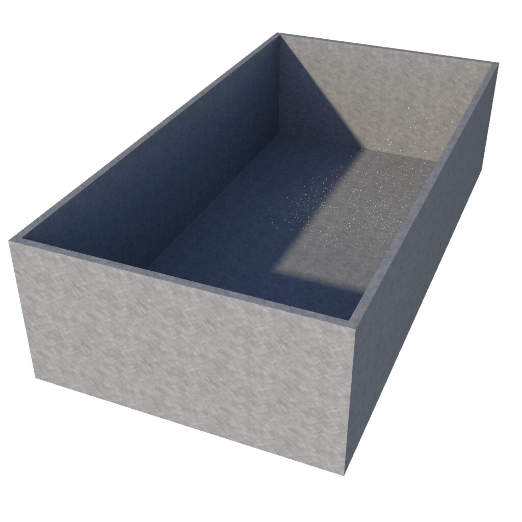 Galvanised Rectangular Planter 1900 x 750 x 450