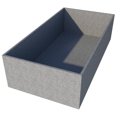 Galvanised Rectangular Planter 1900 x 750 x 450