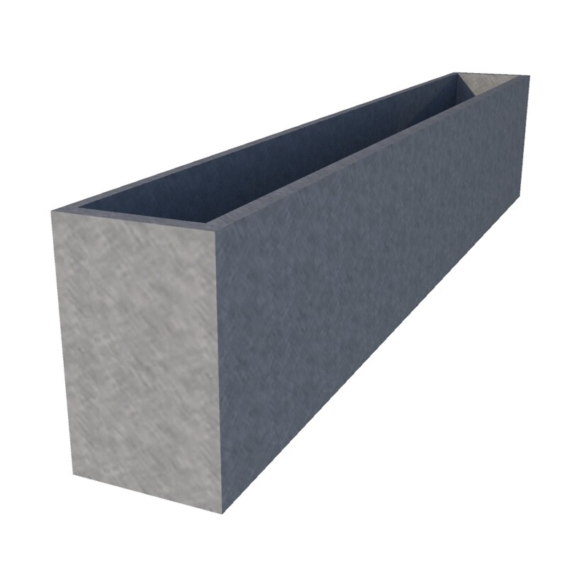 Galvanised Rectangular Planter 2100 x 250 x 400