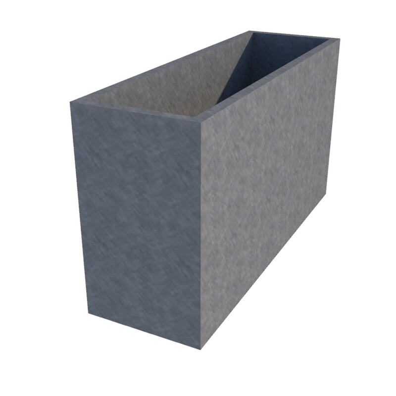 Galvanised Rectangular Planter 900 x 250 x 500