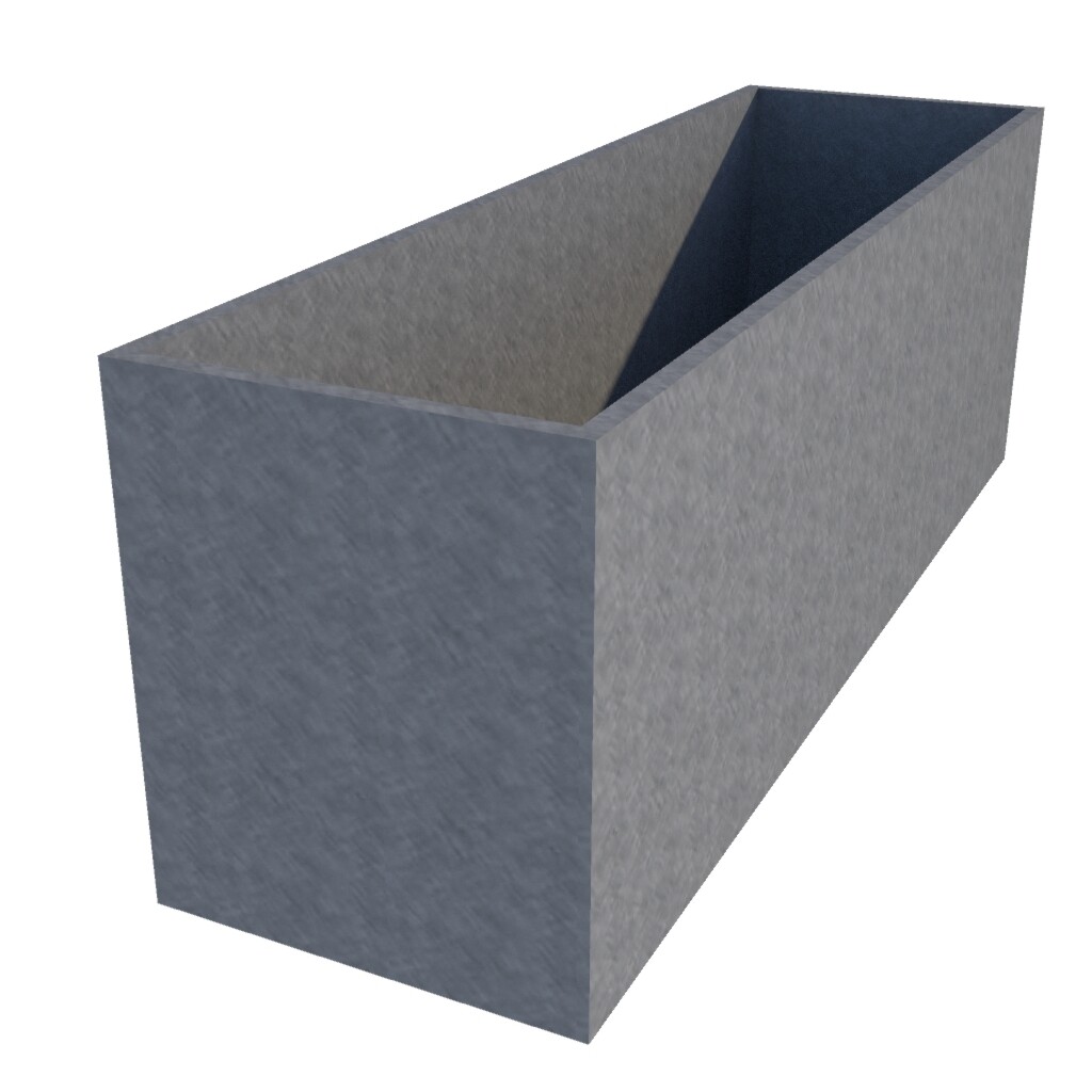 Galvanised Rectangular Planter 1700 x 500 x 600