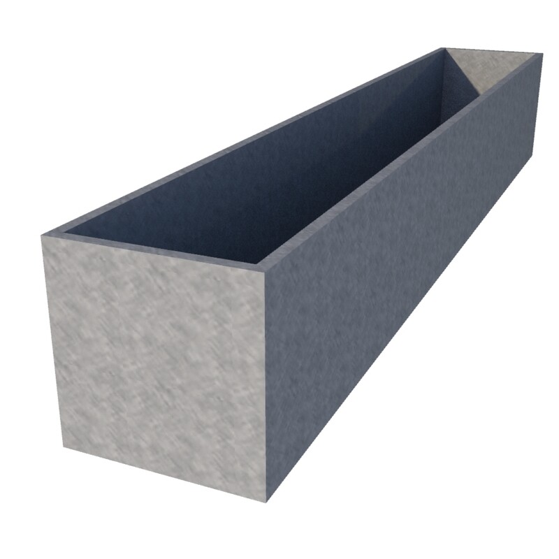 Galvanised Rectangular Planter 2500 x 400 x 400