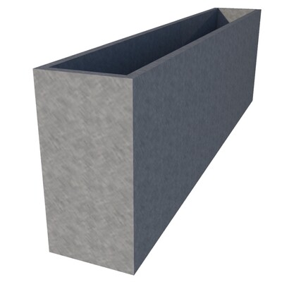 Galvanised Rectangular Planter 2000 x 300 x 600
