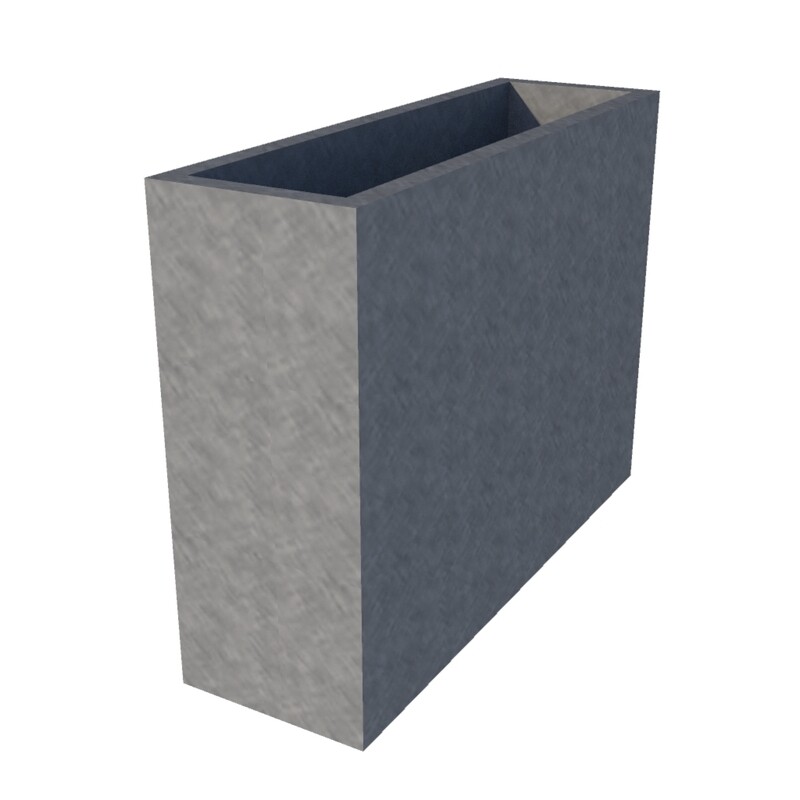 Galvanised Rectangular Planter 800 x 250 x 600