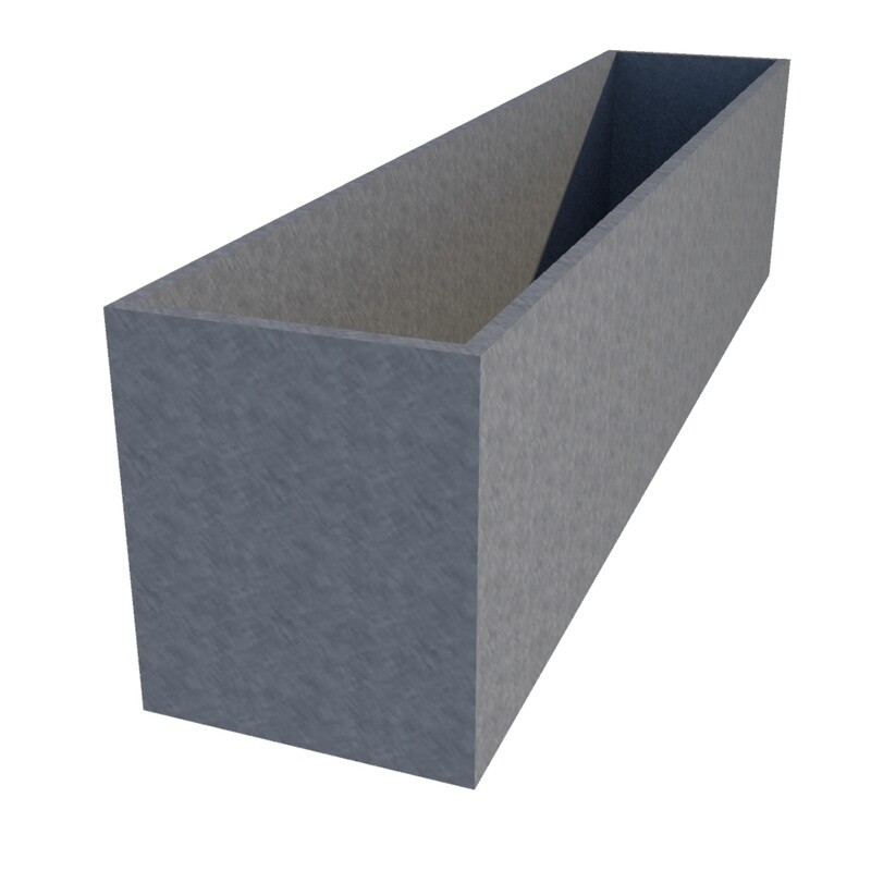 Galvanised Rectangular Planter 2500 x 500 x 600