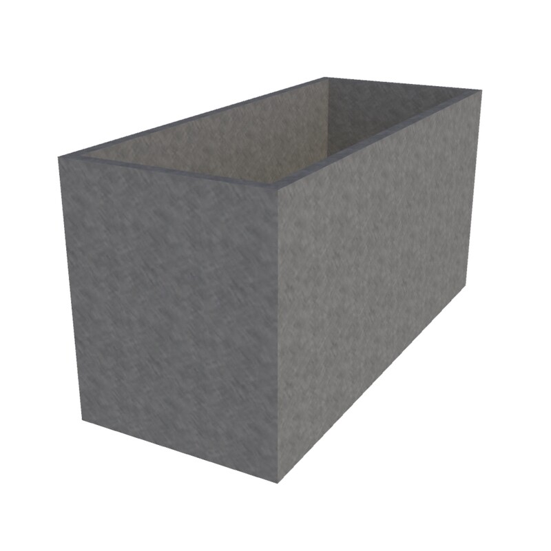 Galvanised Rectangular Planter 1200 x 500 x 600