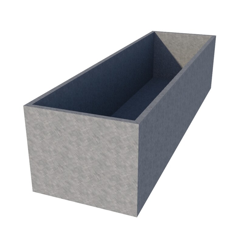 Galvanised Rectangular Planter 2100 x 600 x 500