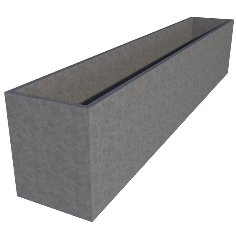 Galvanised Rectangular Planter 2500 x 360 x 500