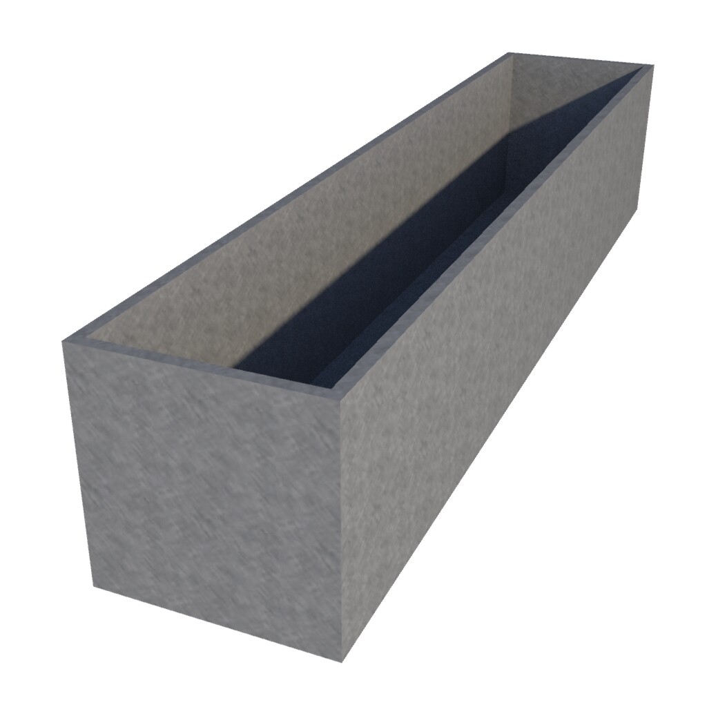 Galvanised Rectangular Planter 2250 x 450 x 450