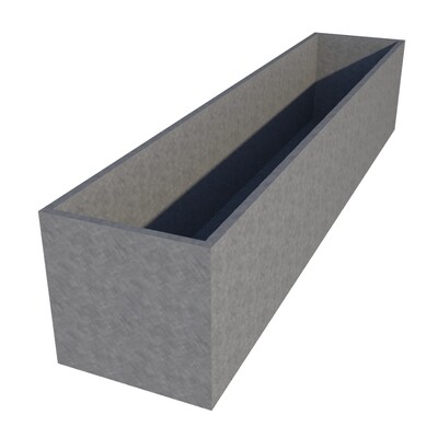 Galvanised Rectangular Planter 2250 x 450 x 450