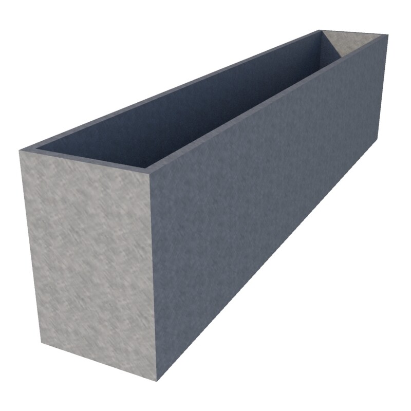 Galvanised Rectangular Planter 2500 x 400 x 600