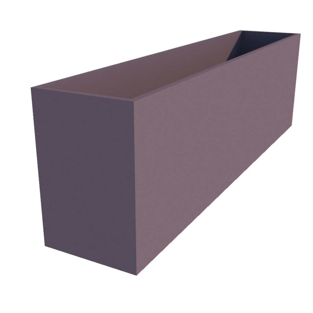 Powder Coated Long Rectangular Planter 2500 x 500 x 750