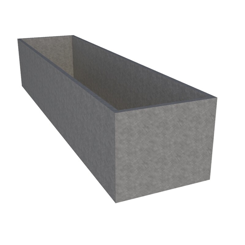 Galvanised Rectangular Planter 2500 x 600 x 500