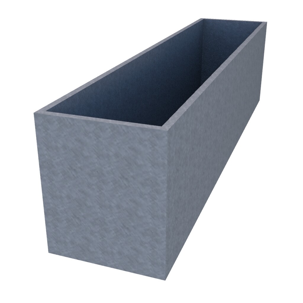 Galvanised Rectangular Planter 2300 x 500 x 600