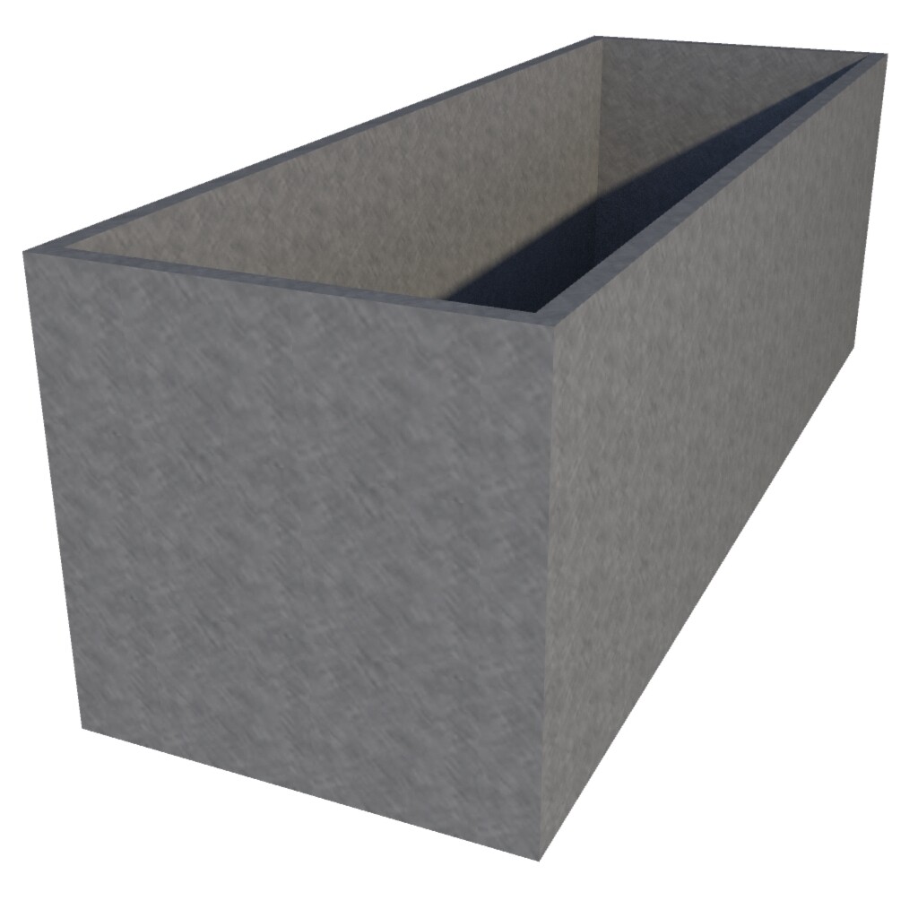 Galvanised Rectangular Planter 1800 x 600 x 600