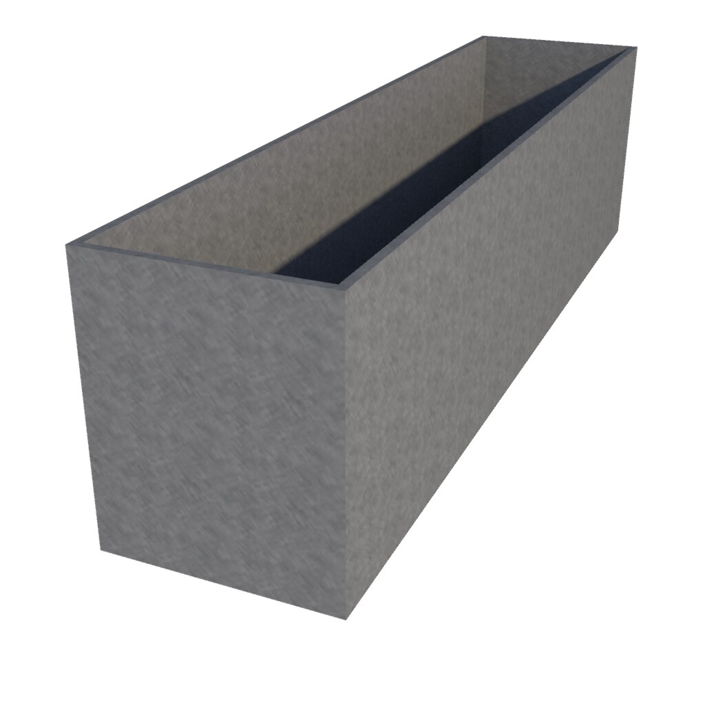 Galvanised Rectangular Planter 2200 x 500 x 600