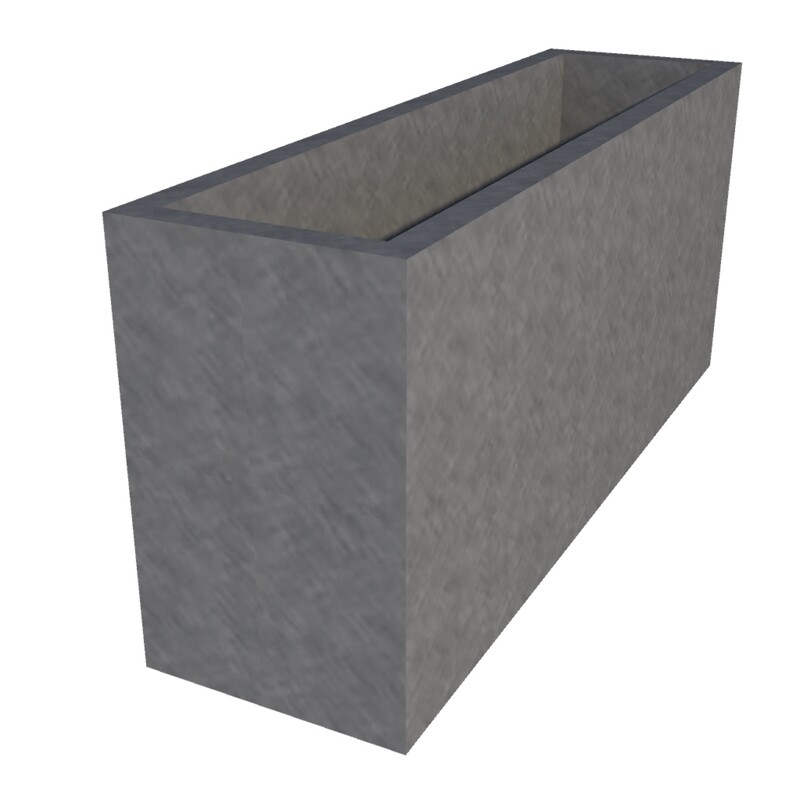 Galvanised Rectangular Planter 900 x 250 x 400