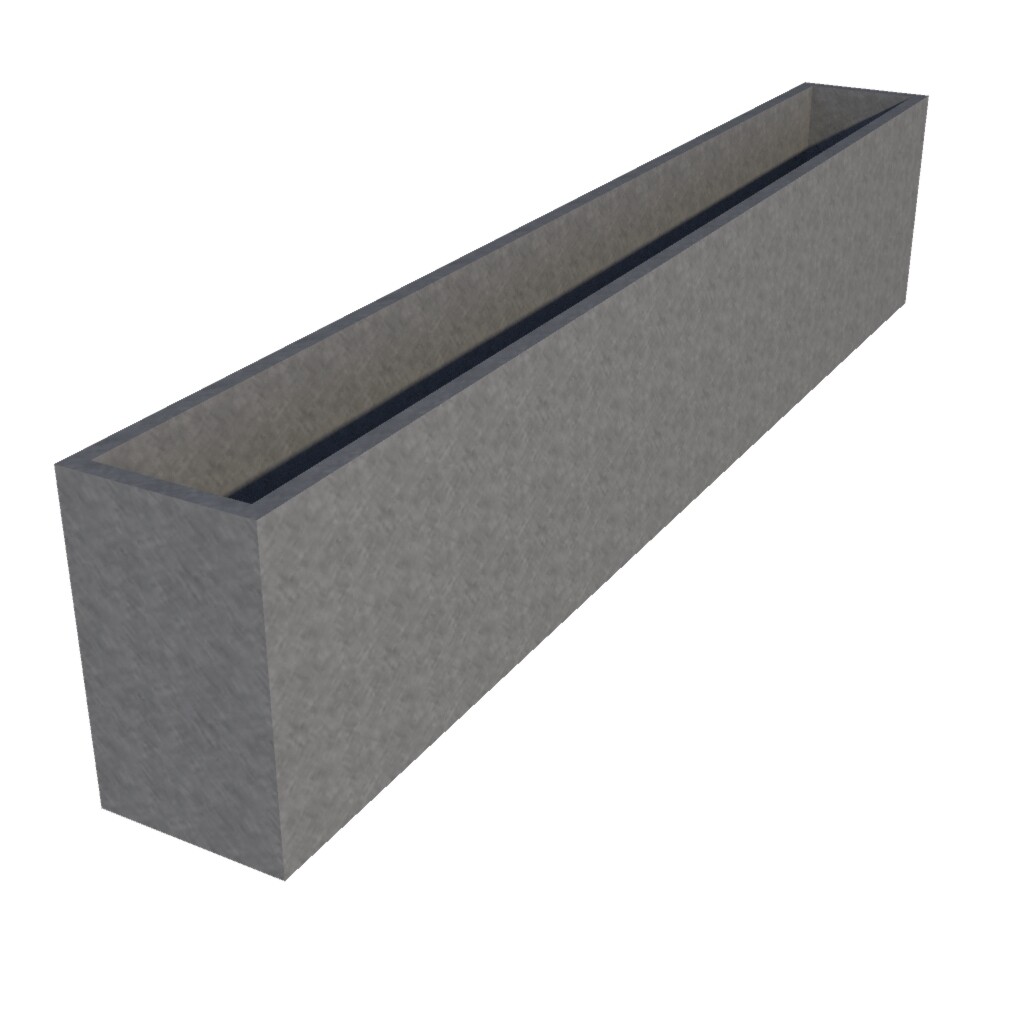Galvanised Rectangular Planter 2500 x 300 x 500