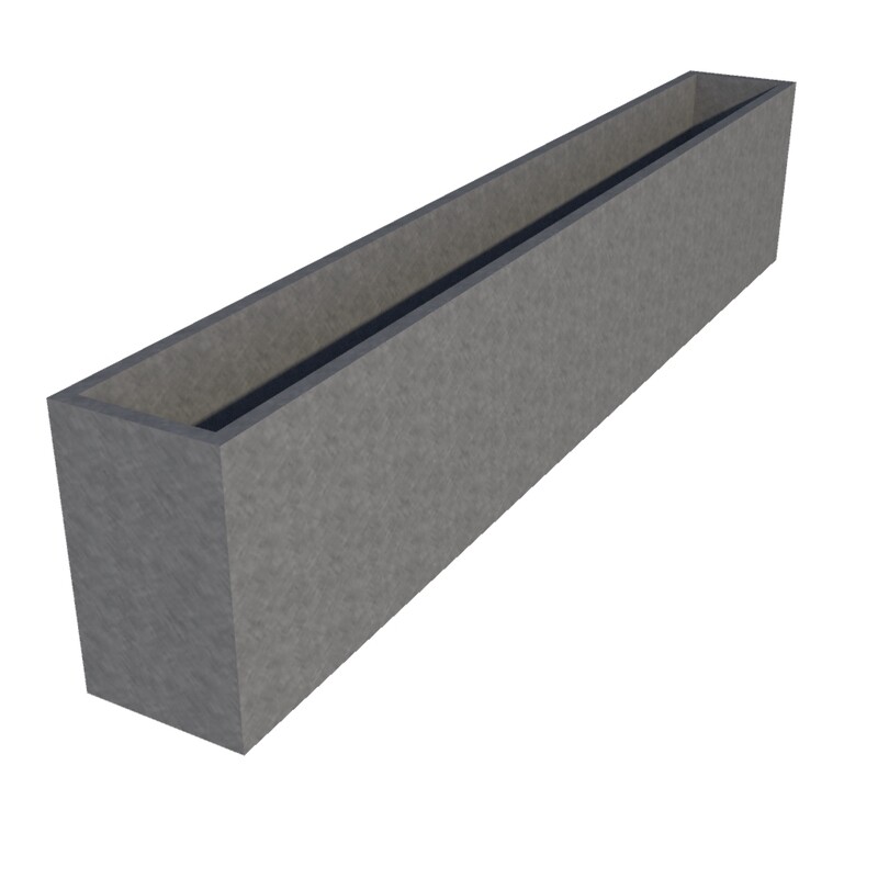 Galvanised Rectangular Planter 2500 x 300 x 500
