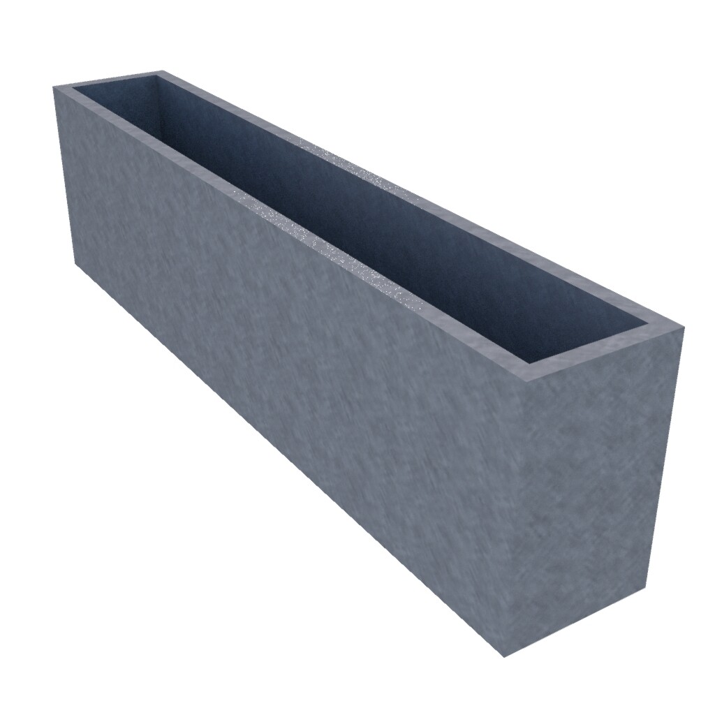 Galvanised Rectangular Planter 1500 x 250 x 400