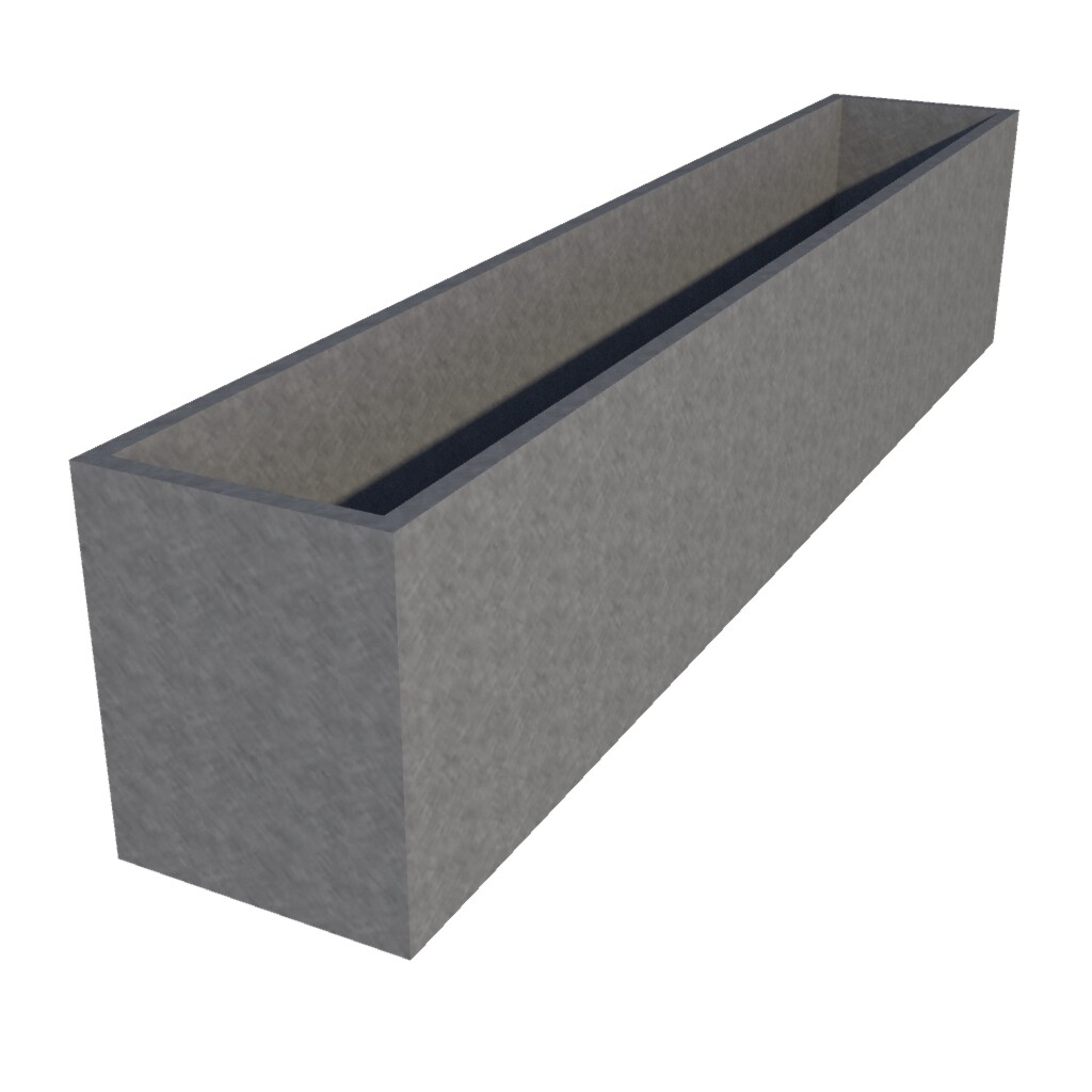 Galvanised Rectangular Planter 2400 x 400 x 500