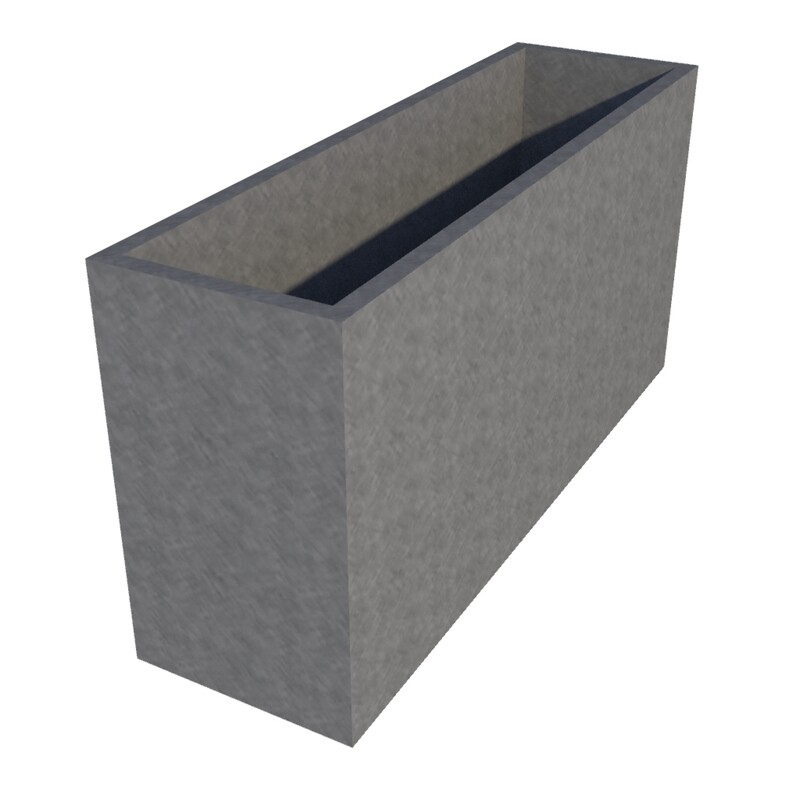 Galvanised Rectangular Planter 1200 x 350 x 600