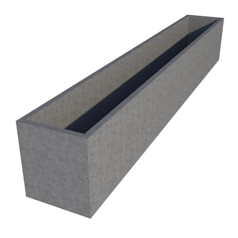 Galvanised Rectangular Planter 2500 x 350 x 400