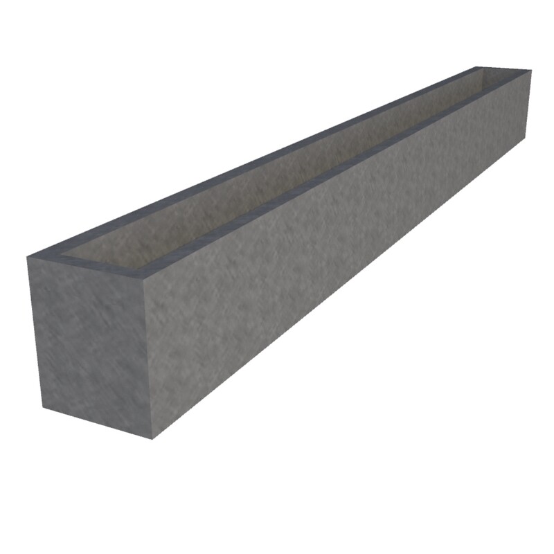 Galvanised Window Box 2400 x 200 x 250