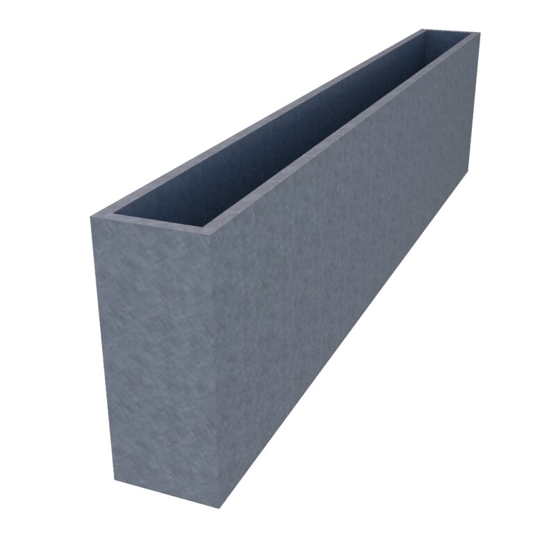 Galvanised Rectangular Planter 2500 x 250 x 600