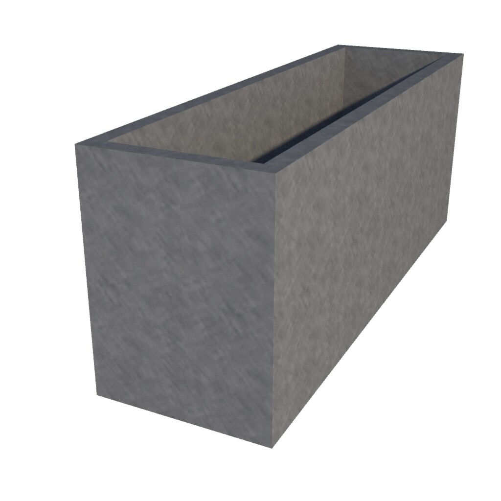 Galvanised Rectangular Planter 1100 x 300 x 400