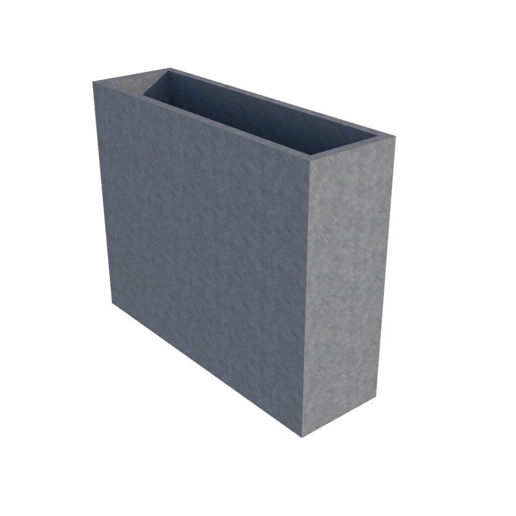 Galvanised Rectangular Planter 1000 x 300 x 800