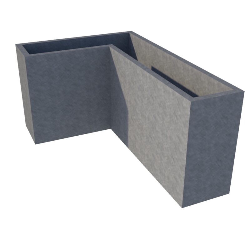 Galvanised L-shaped Planter 1050 x 700 x 500 (250mm)