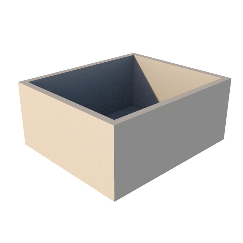 Powder Coated Rectangular Planter 700 x 600 x 300