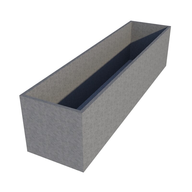 Galvanised Rectangular Planter 2500 x 600 x 600