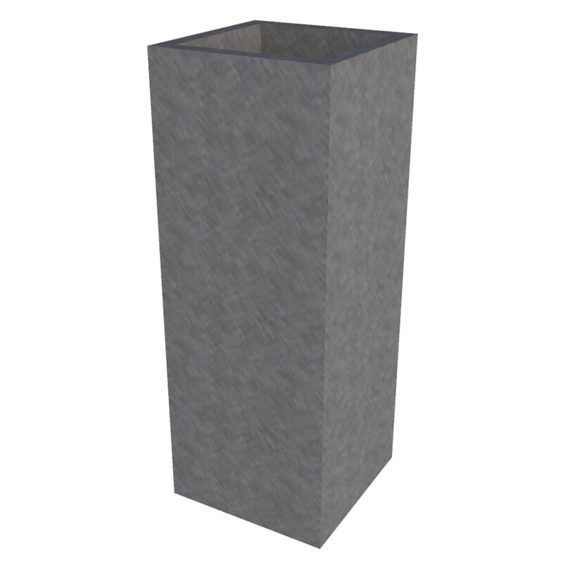 Galvanised Cube Planter 300 x 300 x 800