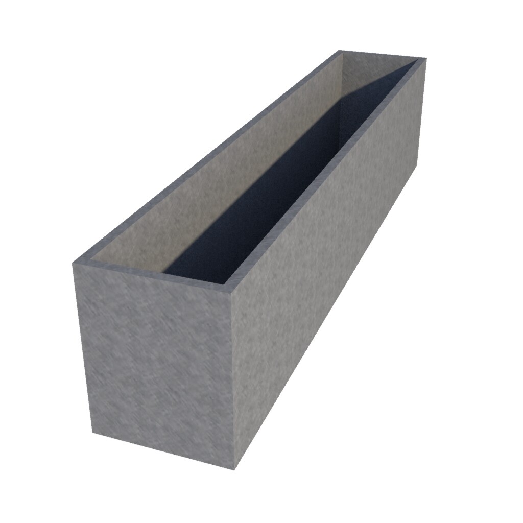 Galvanised Rectangular Planter 2200 x 400 x 500
