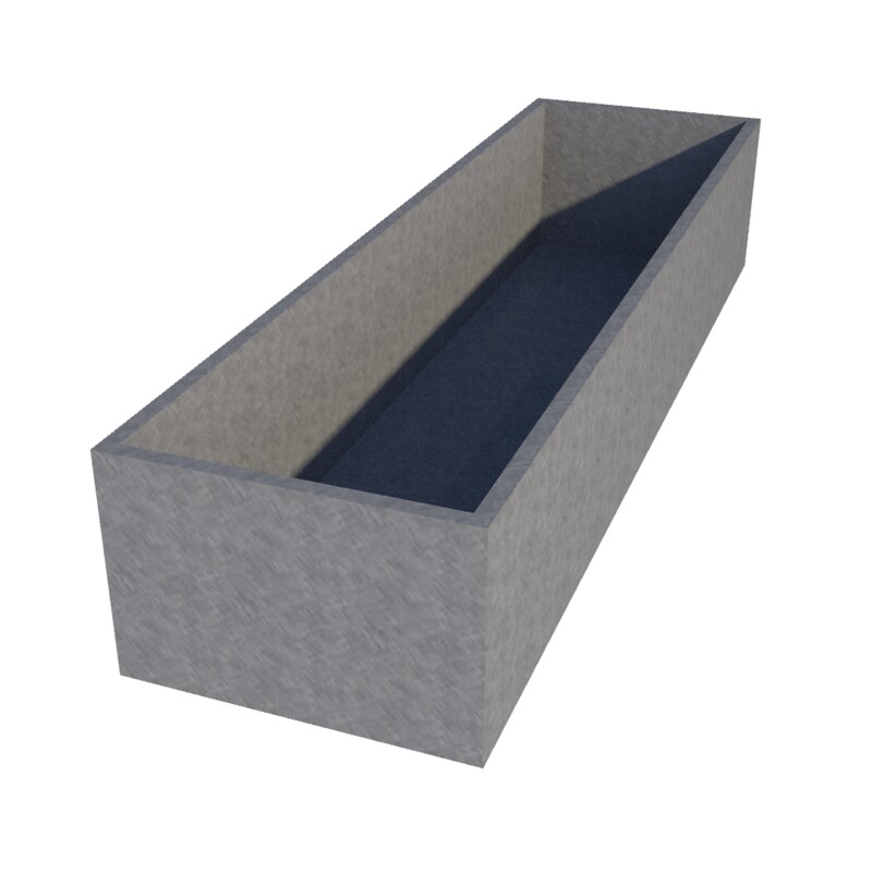 Galvanised Rectangular Planter 2150 x 600 x 400