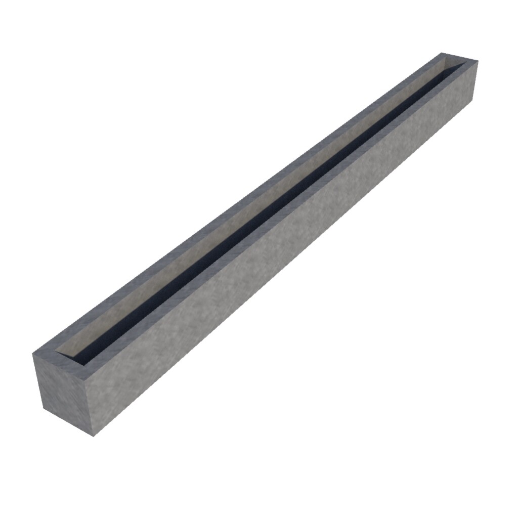 Galvanised Window Box 1950 x 140 x 150