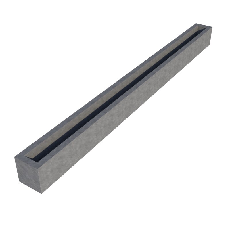 Galvanised Window Box 1950 x 140 x 150