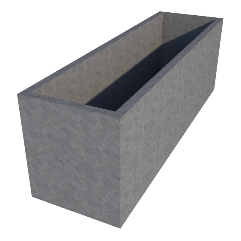 Galvanised Rectangular Planter 1200 x 350 x 400