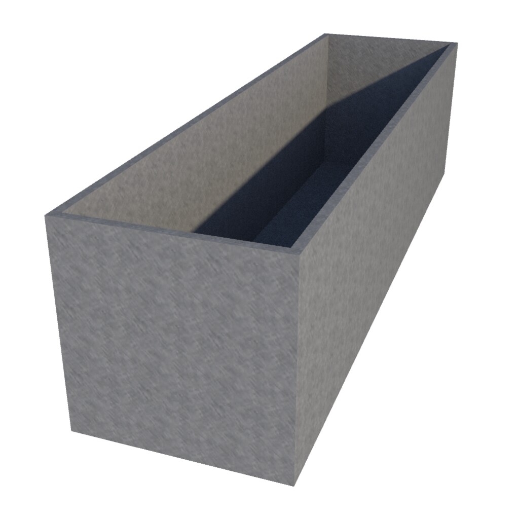 Galvanised Rectangular Planter 2440 x 650 x 650