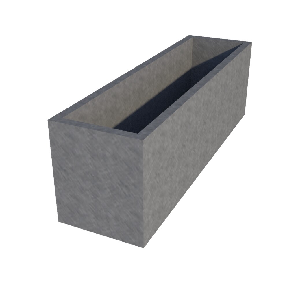 Galvanised Rectangular Planter 1100 x 300 x 350