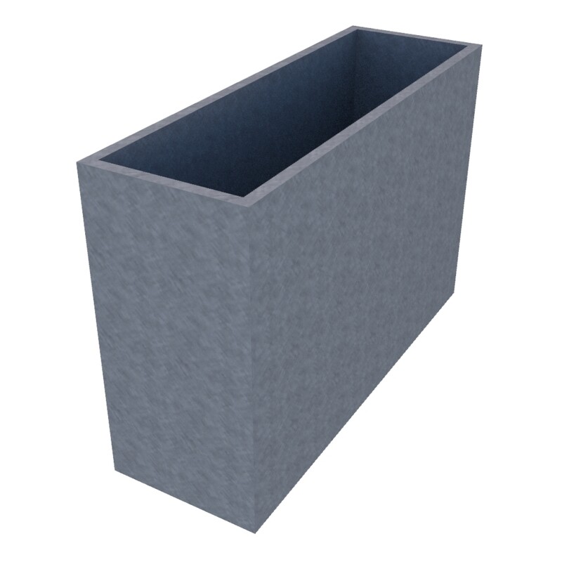 Galvanised Rectangular Planter 1200 x 400 x 800